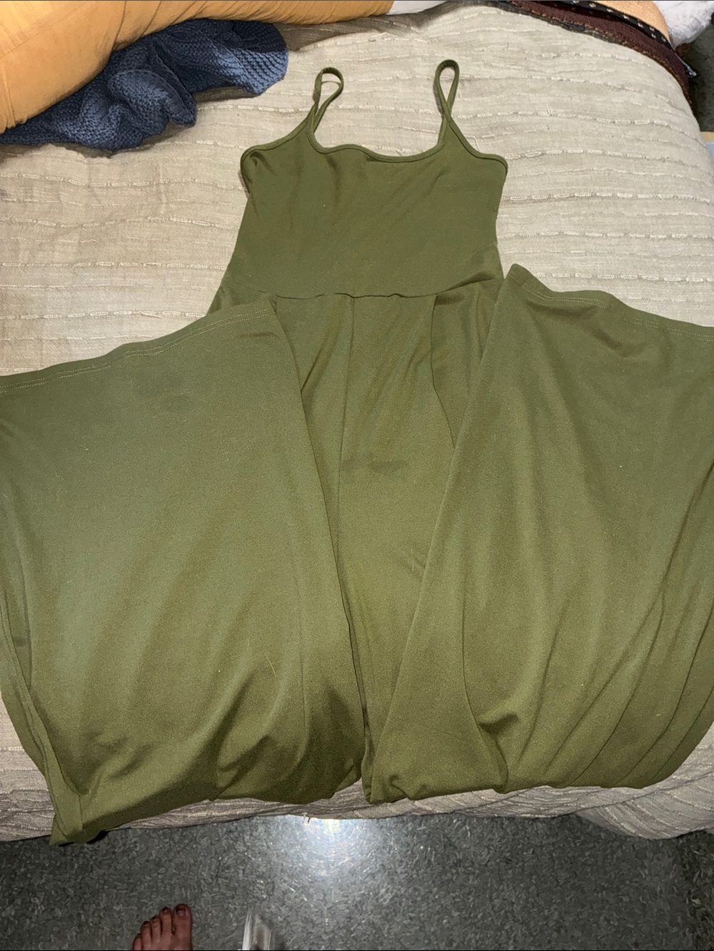 Olive Green Spaghetti Strap Jumpsuit